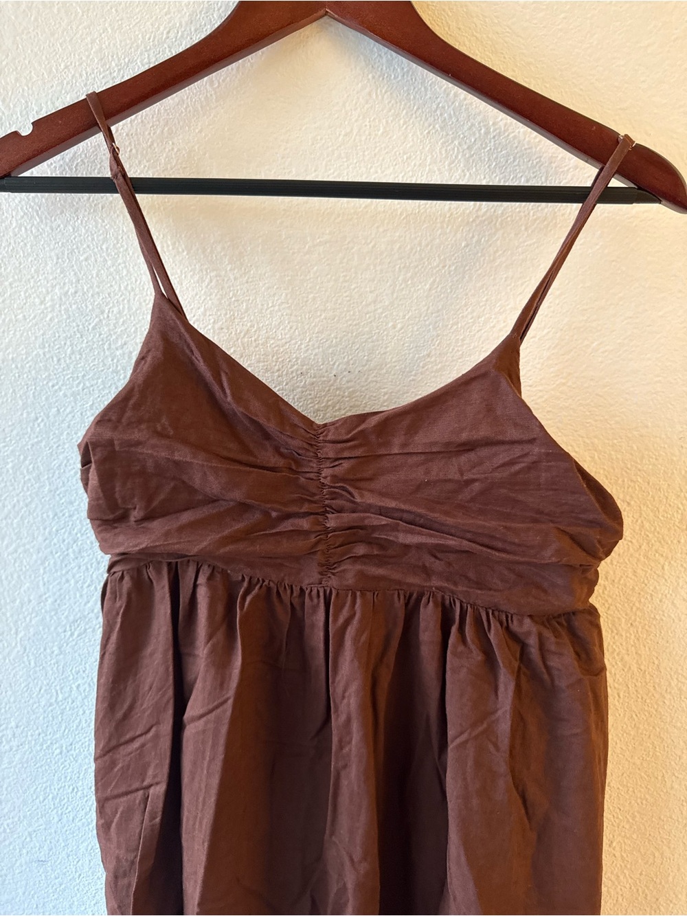 Brown Spaghetti Strap Maxi Dress